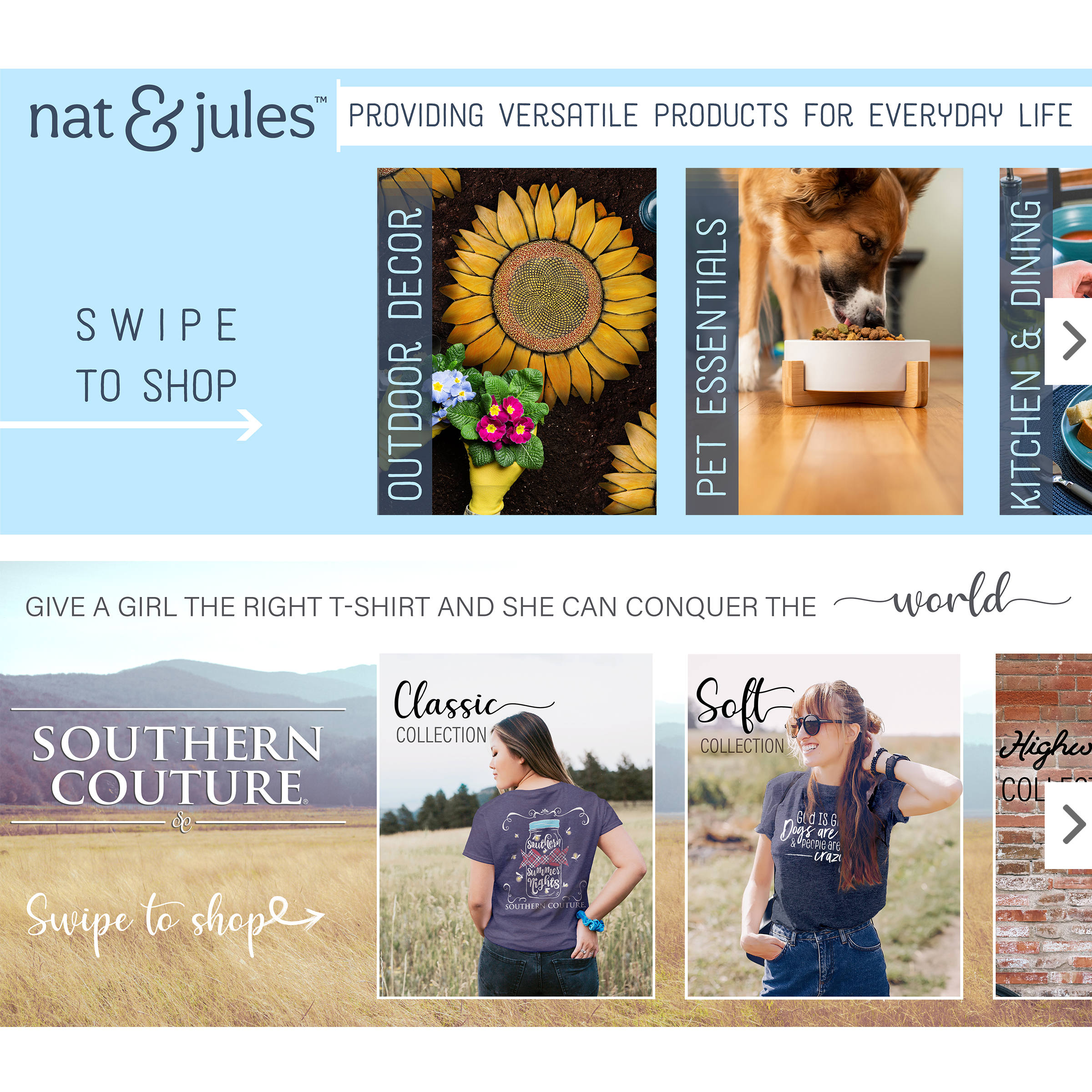 Nat & Jules and Southern Couture Amazon Brand Story Examples